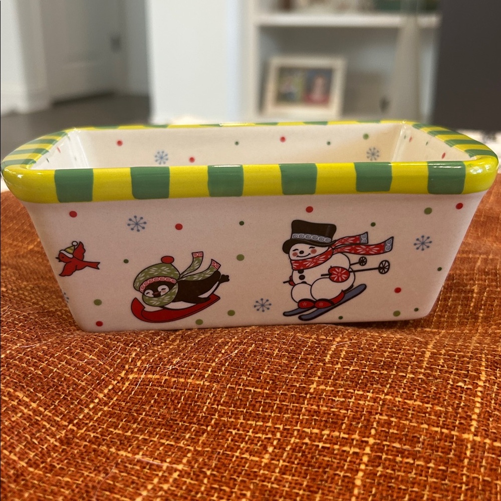 Temptations Holiday Ovenware by Tara Winter Whimsy 12 oz Mini Loaf Pan